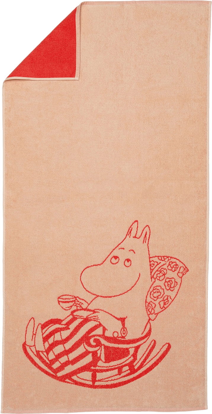 Mumin badhandduk 70x140 cm, från Moomin Arabia, i färgen Persika.