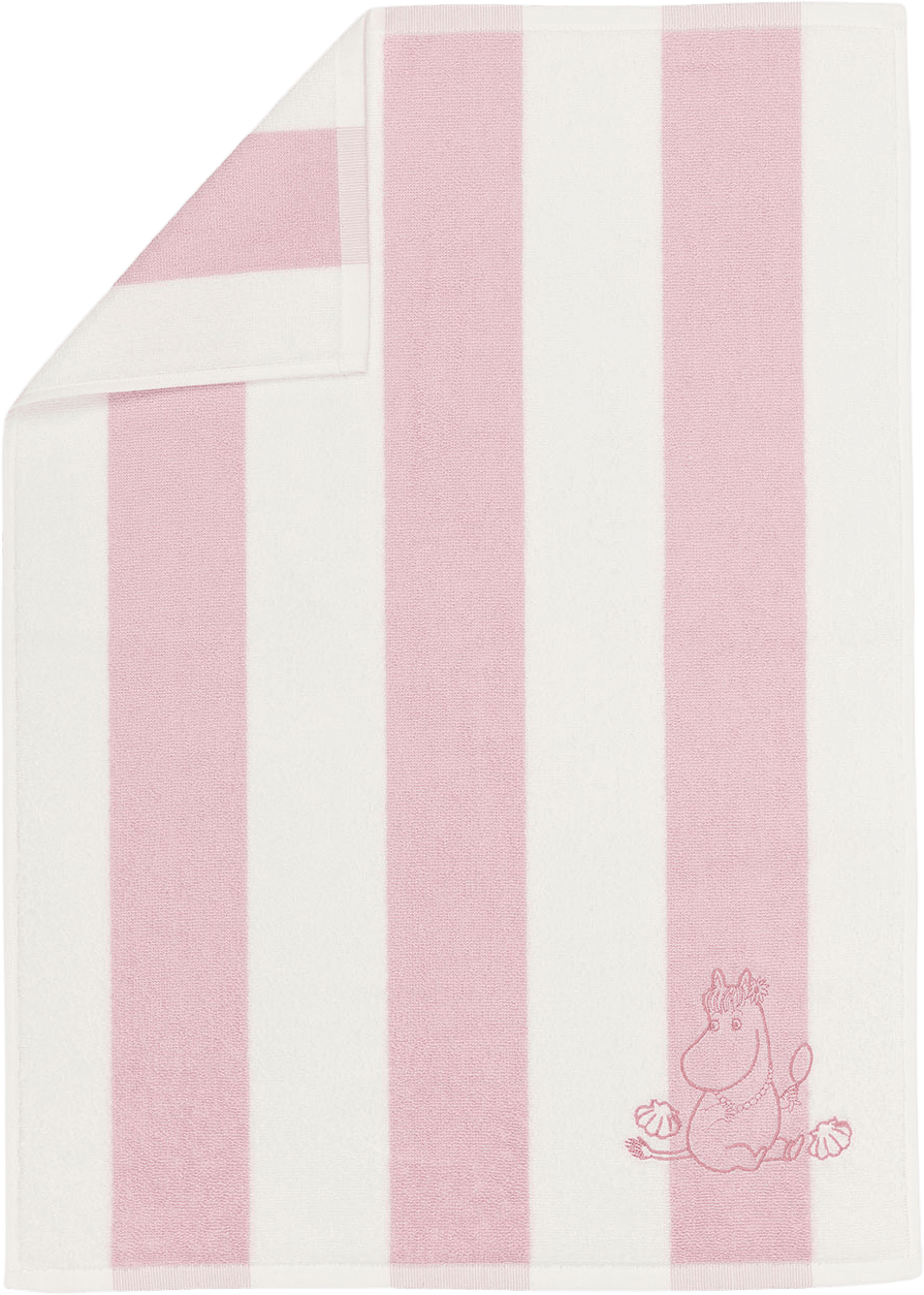 Mumin handduk 50x70 cm, från Arabia, i färgen Rosa/Vit.