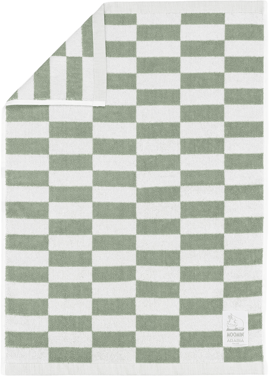 Mumin badhand. 50x70 cm, från Arabia, i färgen Grön/Vit.