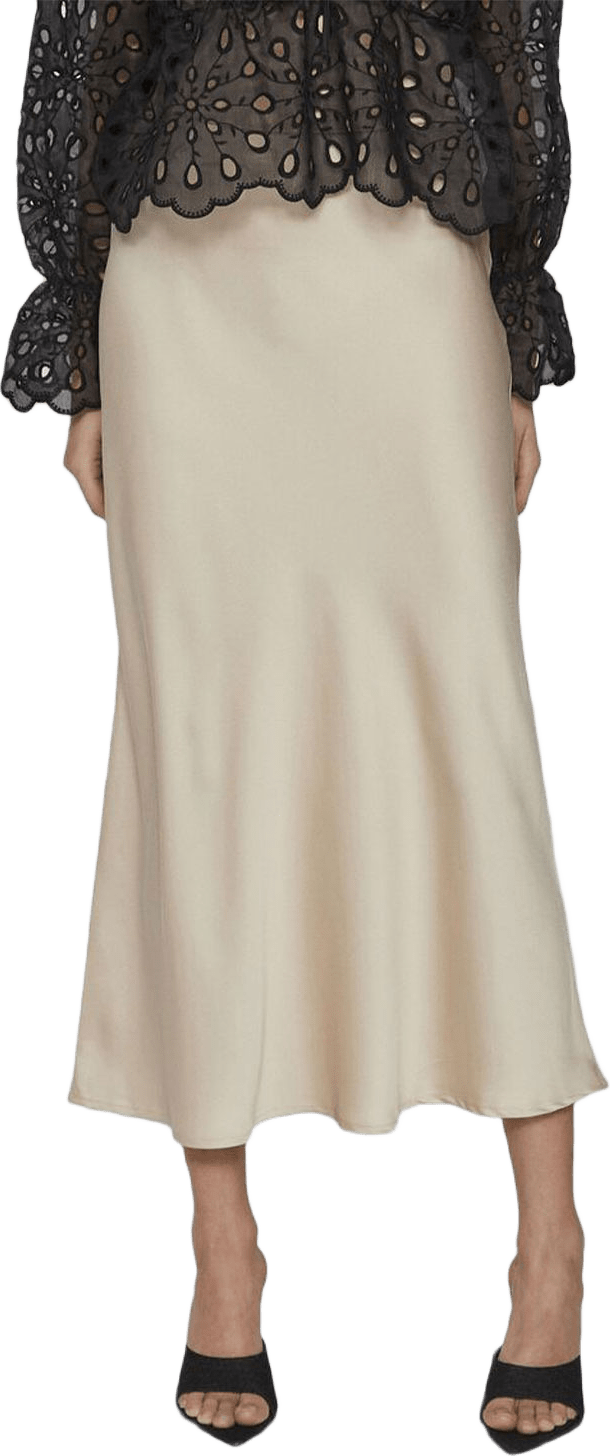 Viellette Hw Midi Skirt, från Vila, i färgen Cement.