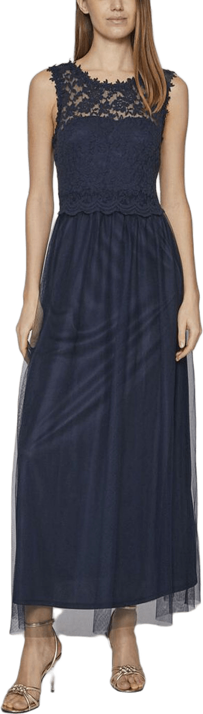 Vilynnea Maxi Dress, från Vila, i färgen Total Eclipse Elastic.