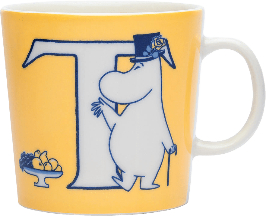 Muminmugg 40 cl ABC C, från Arabia, i färgen Tgul.