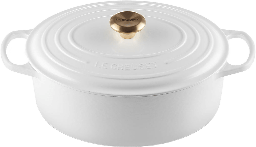 Oval Gryta 31cm 6,3L, från Le Creuset, i färgen White.