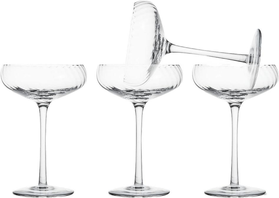 Champagnekupa Opacity 4-Pack, från Byon, i färgen Klar.