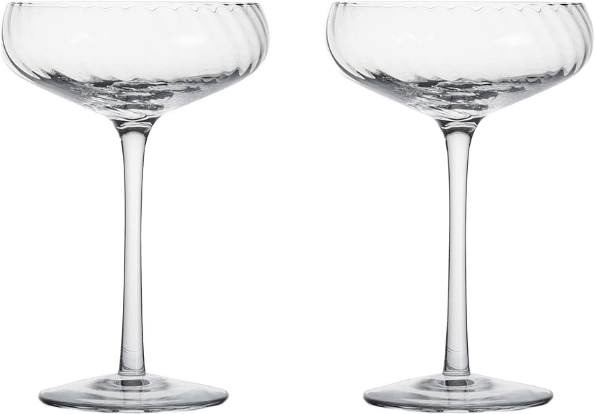 Champagnekupa Opacity 2-Pack, från Byon, i färgen Klar.