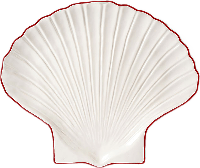 Assiett Shell Line S, från Byon, i färgen Vit/Röd.