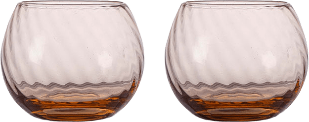Vattenglas Opacity 2-Pack, från Byon, i färgen Persika.