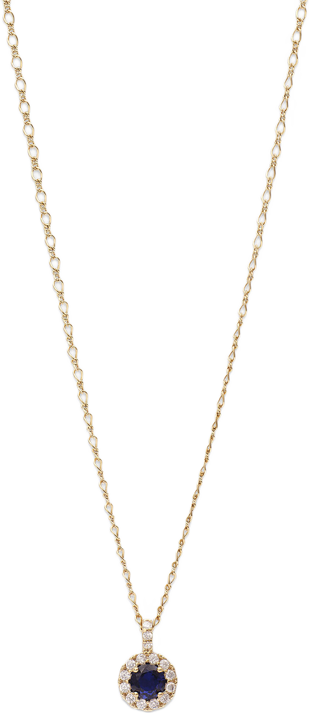 Laurie Necklace, från Lily and Rose, i färgen Sapphire/Gold.