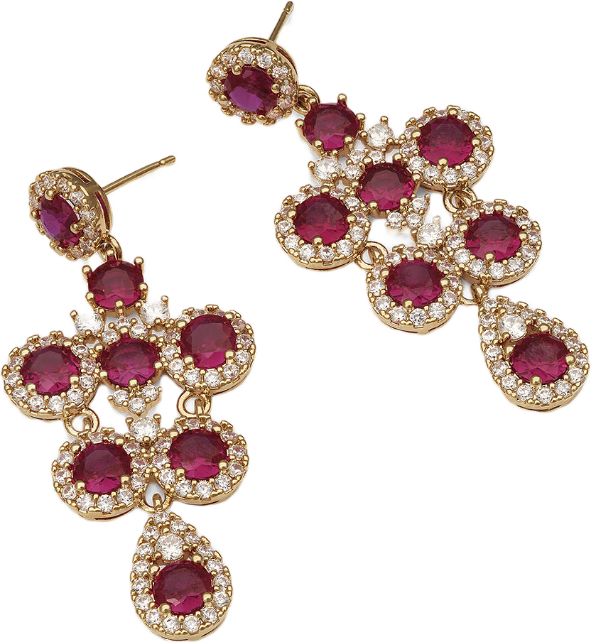 Miss Ophelia Earrings, från Lily and Rose, i färgen Pink Ruby/Gold.