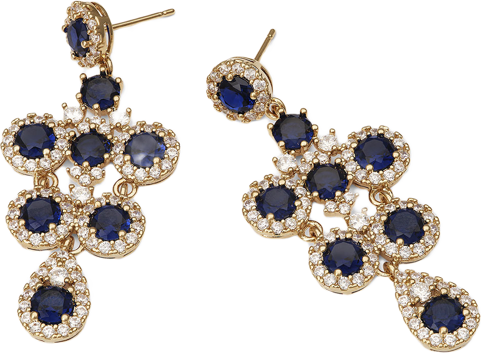 Miss Ophelia Earrings, från Lily and Rose, i färgen Sapphire/Gold.