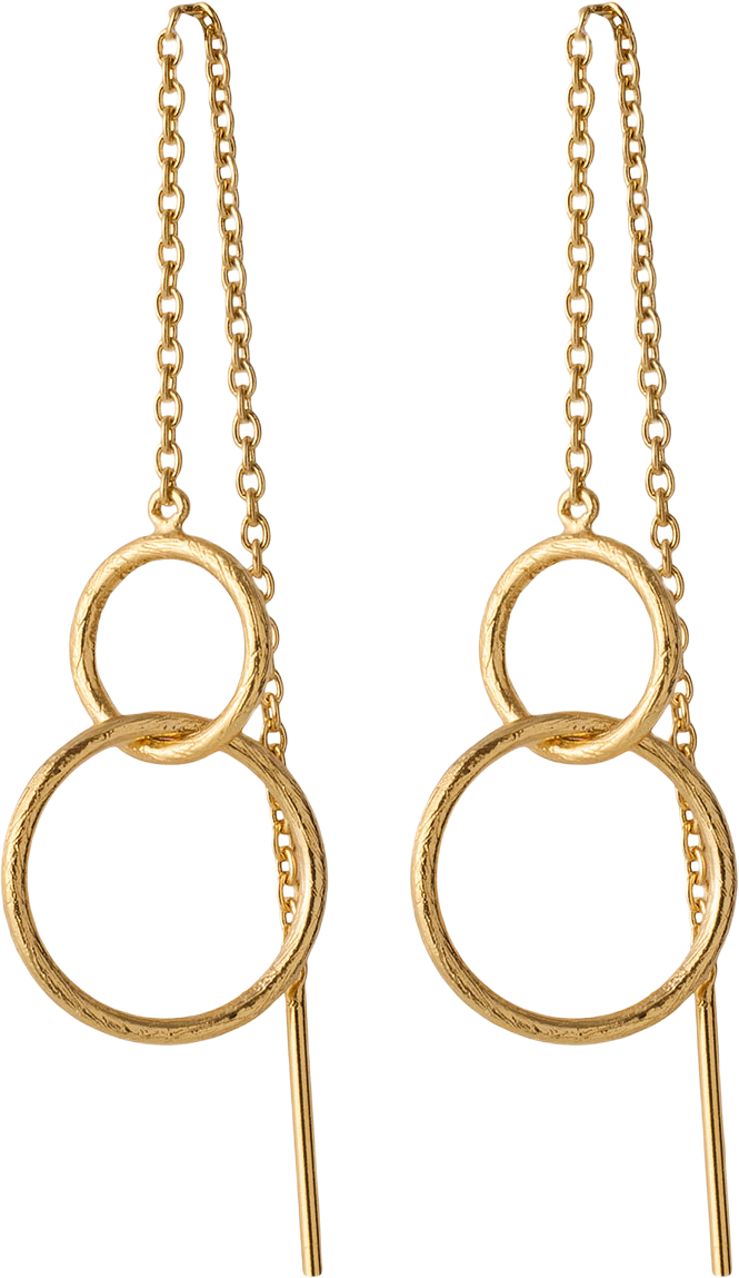 Double Plain Earchains, från Pernille Corydon, i färgen Gold.