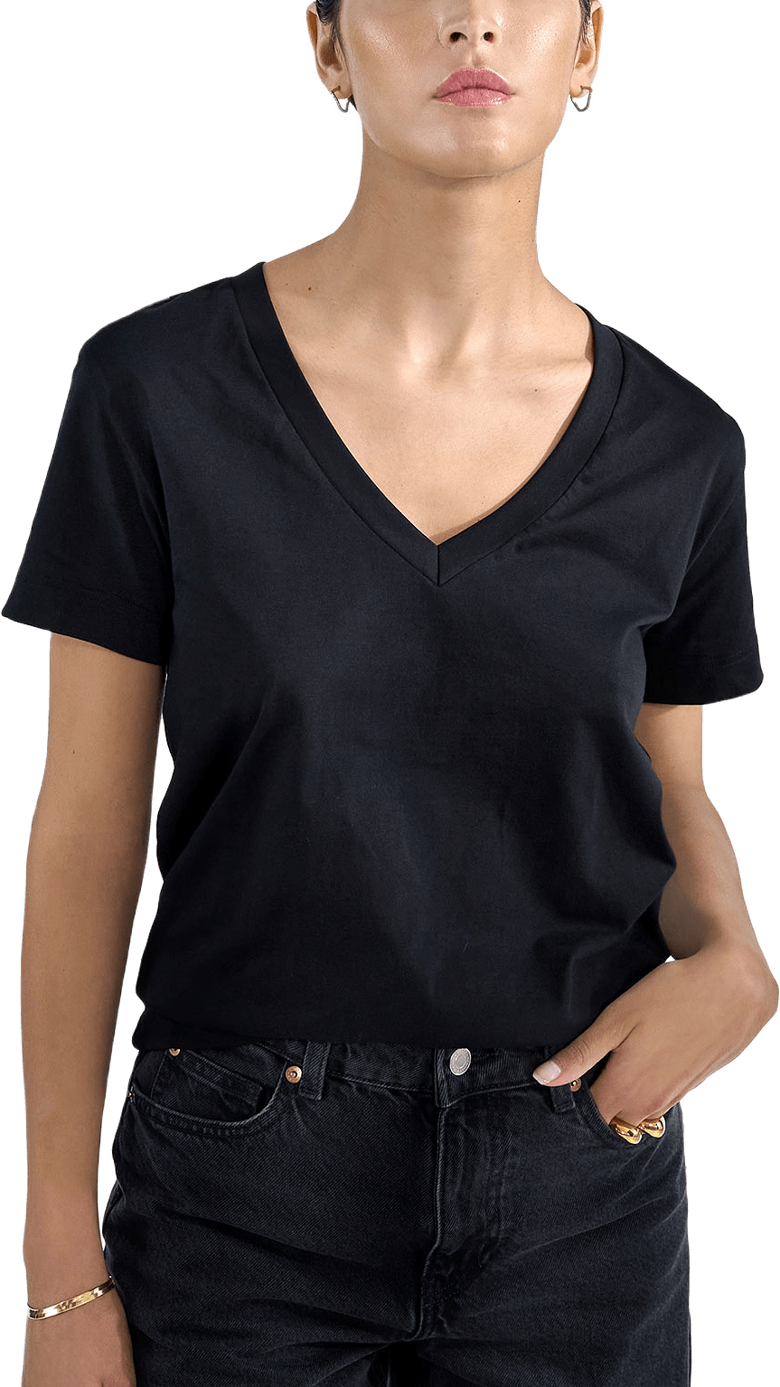 V-Neck regular, från Bread & Boxers, i färgen Black.