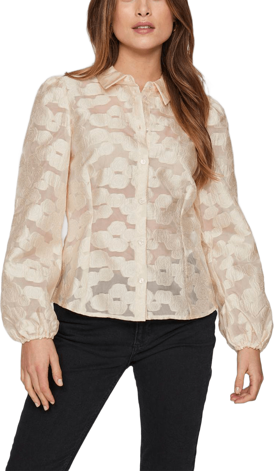 Vistef L/S Shirt, från Vila, i färgen Birch.