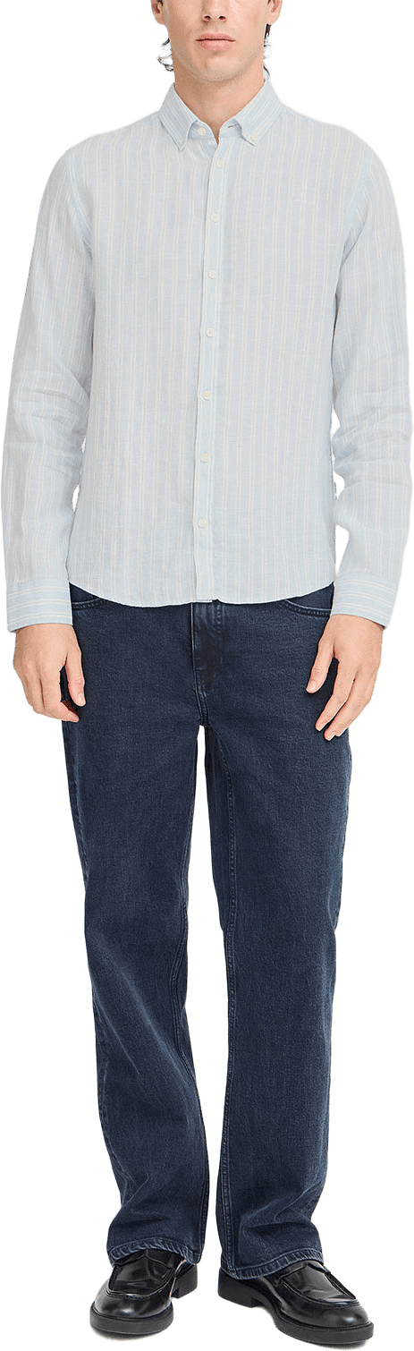 CFDALLAS LS BD striped 100% linen s Shirt, från Casual Friday, i färgen Chambray Blue.