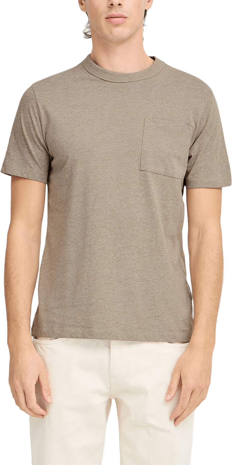 CFJASPER mélange tee with chest poc T-shirt, från Casual Friday, i färgen Wren Melange.