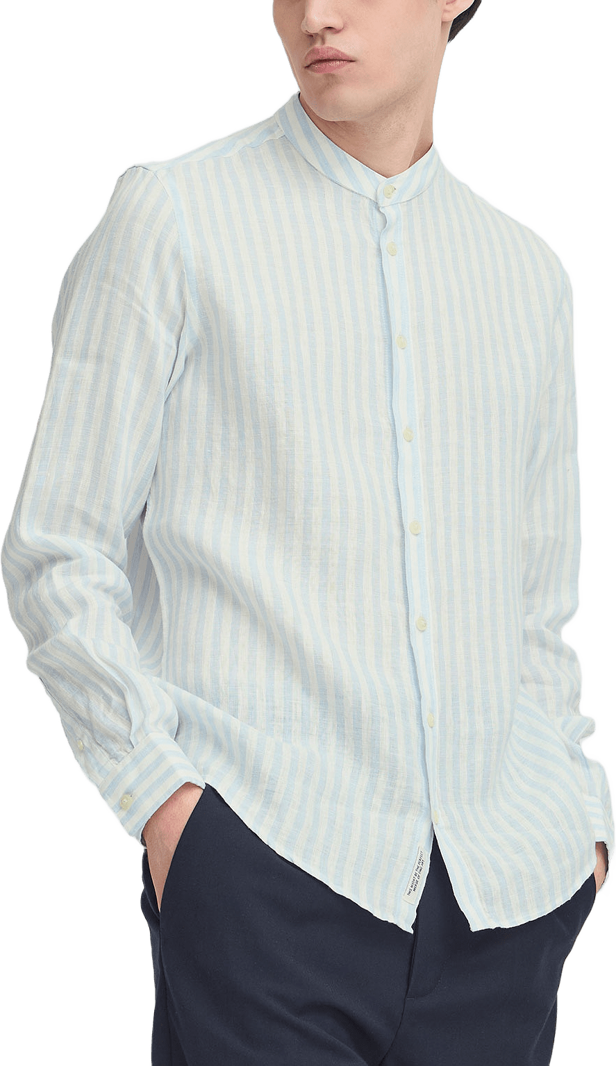 CFANTON LS CC linen striped shirt Shirt, från Casual Friday, i färgen Chambray Blue.