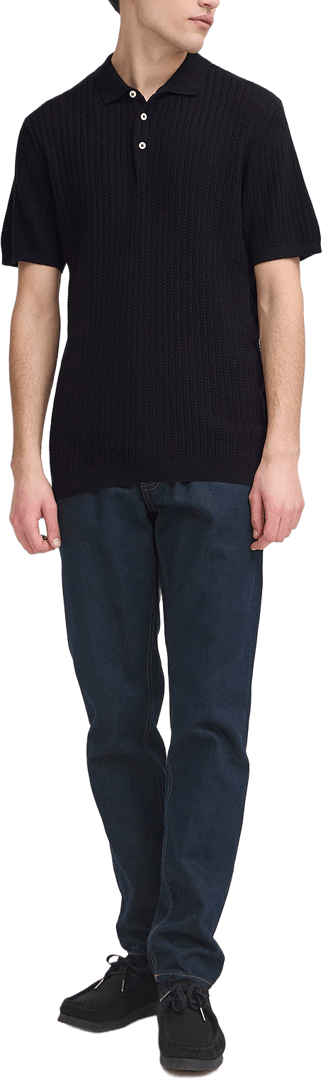 Cfkarl Structured Knit Polo Pullover, från Casual Friday, i färgen Dark Navy.