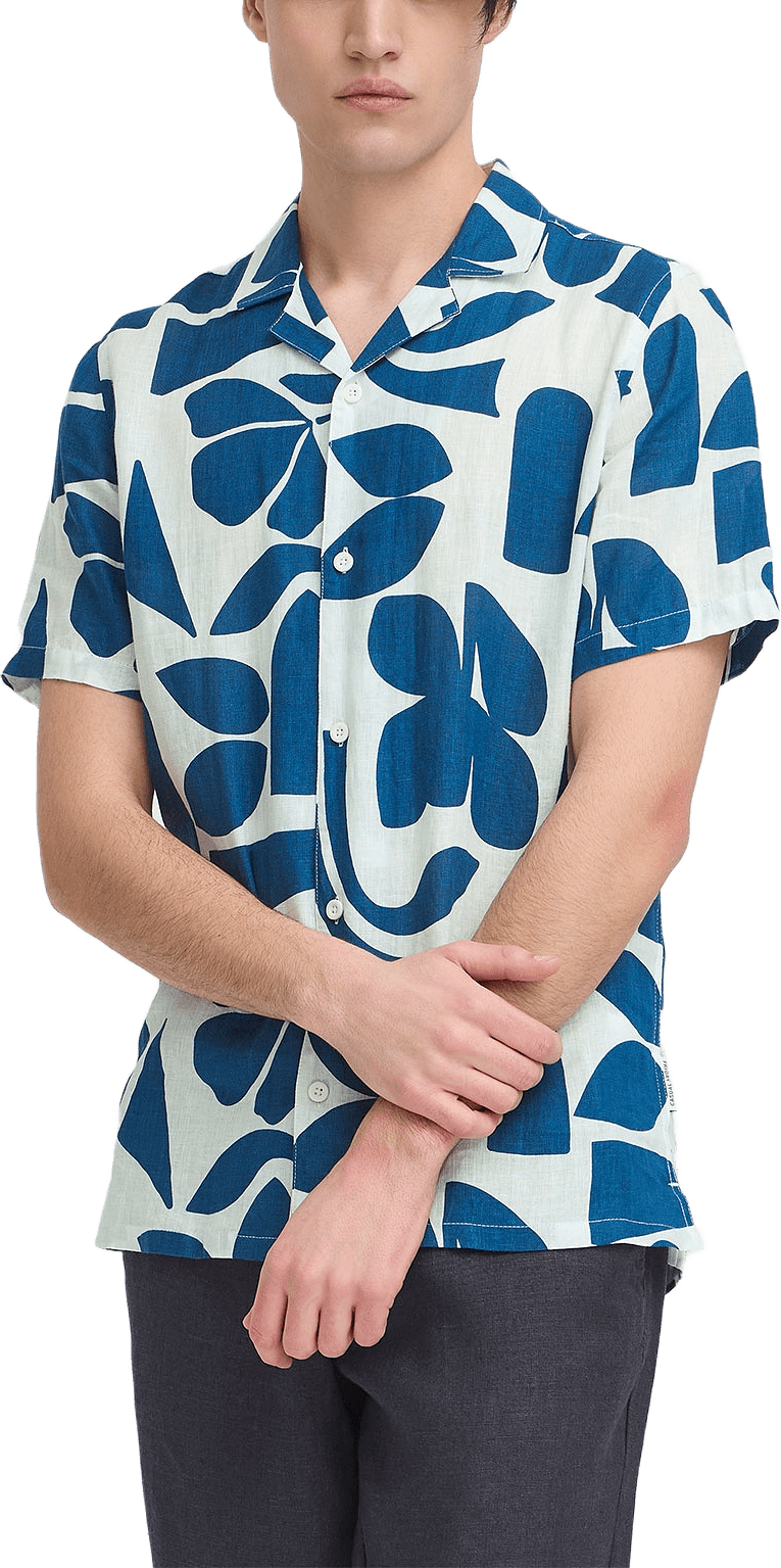 CFWESTON SS RC printet linen shirt Shirt, från Casual Friday, i färgen Estate Blue.