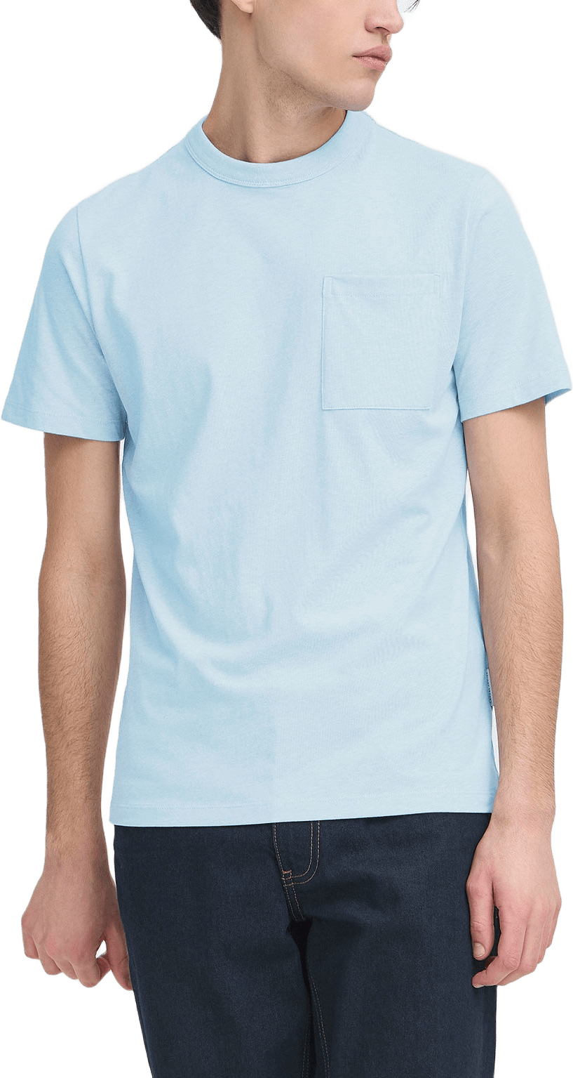 CFJASPER mélange tee with chest poc T-shirt, från Casual Friday, i färgen Chambray Blue Melange.