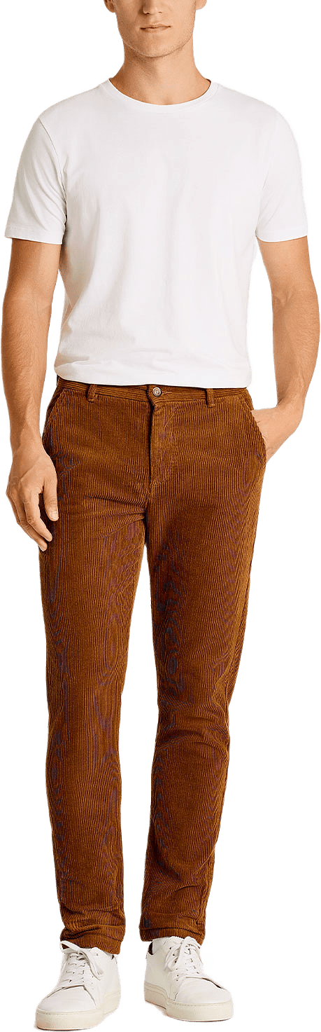 Cropped corduroy pants, från Lindbergh, i färgen Dk Brown.