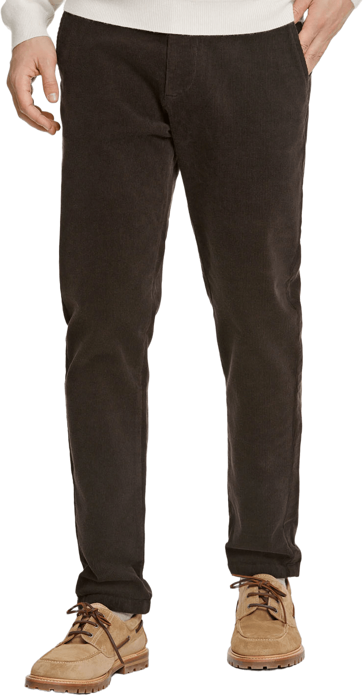 Cropped corduroy pants, från Lindbergh, i färgen Dk Brown.