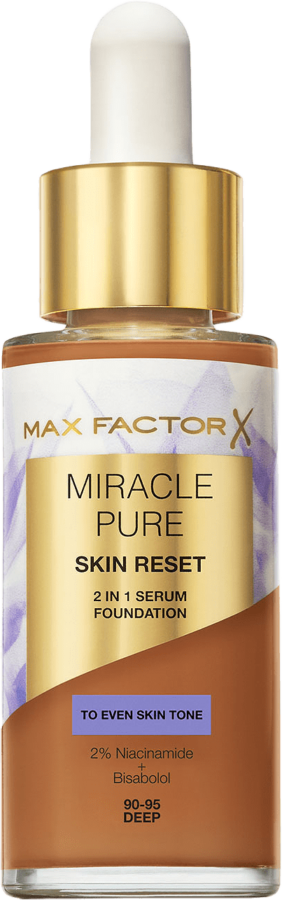Miracle Pure Serum Foundation, från Max Factor, i färgen 90-95 Deep.