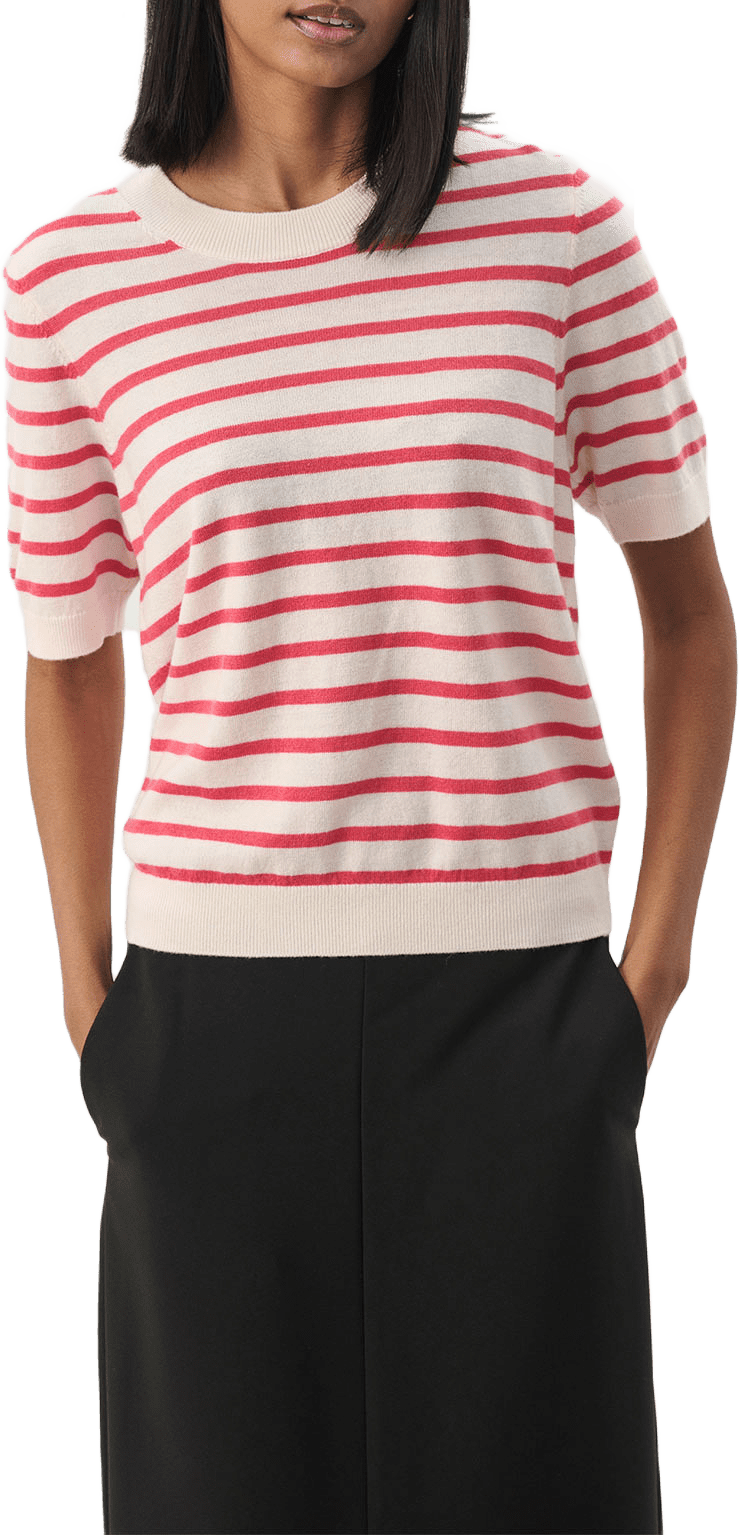 EverlottaPW Pullover, från Part Two, i färgen Whitecap Claret Red Stripe.