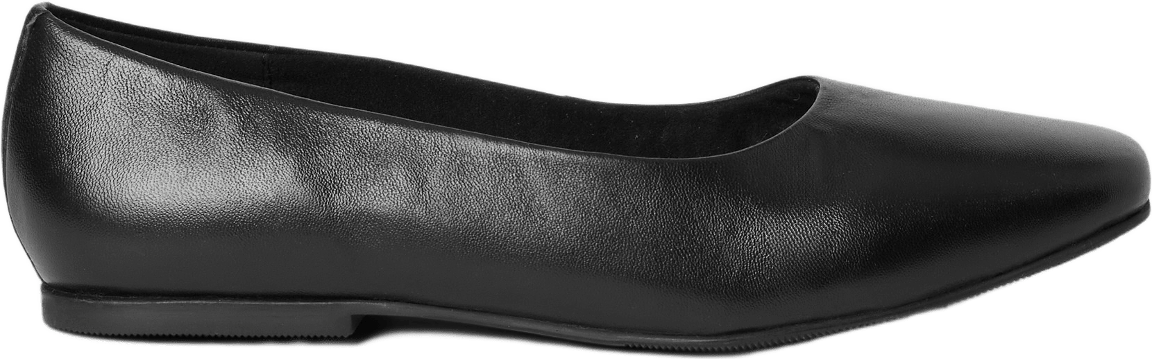 Ballerinaskor i skinn, från Wera, i färgen Black.