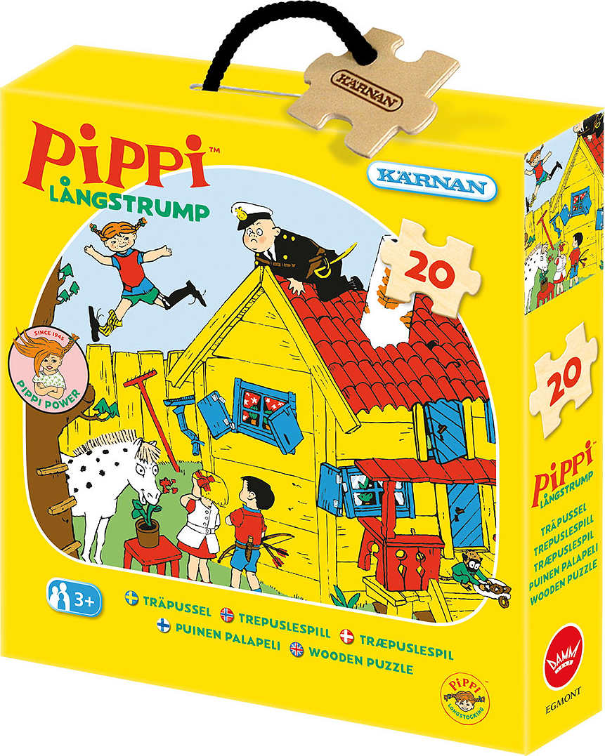 Träpussel med 20 bitar, Pippi Långstrump, från PIPPI.