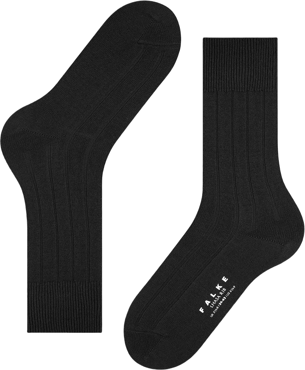 Lhasa Rib Socks, från Falke, i färgen Black.