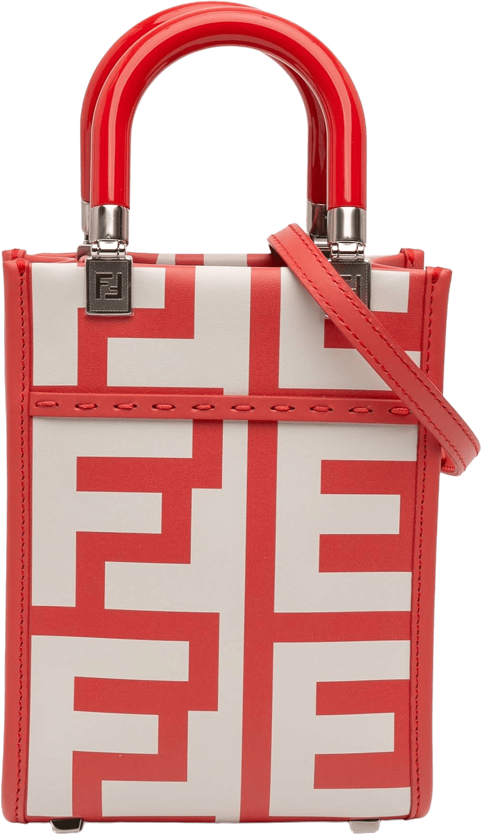 Fendi Marc Jacobs Mini Leather Sunshine Shopper Tote, från Luxclusif, i färgen white.