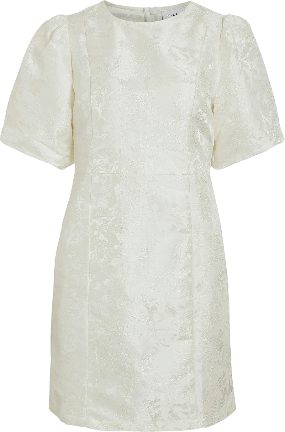 VILULLU JACQUARD SHORT DRESS, från Vila, i färgen Cloud Dancer.