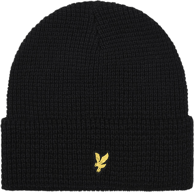 Waffle Beanie, från Lyle & Scott, i färgen Jet Black.