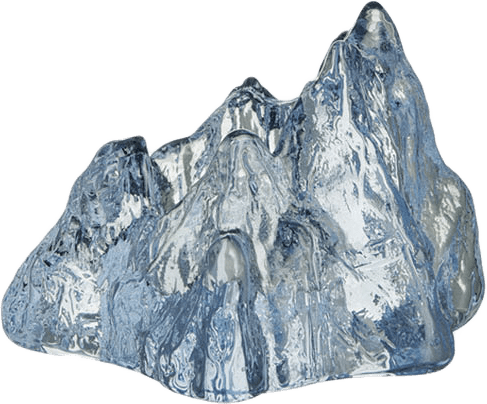 Ljuslykta The Rock, från Kosta Boda, i färgen Ice Blue.