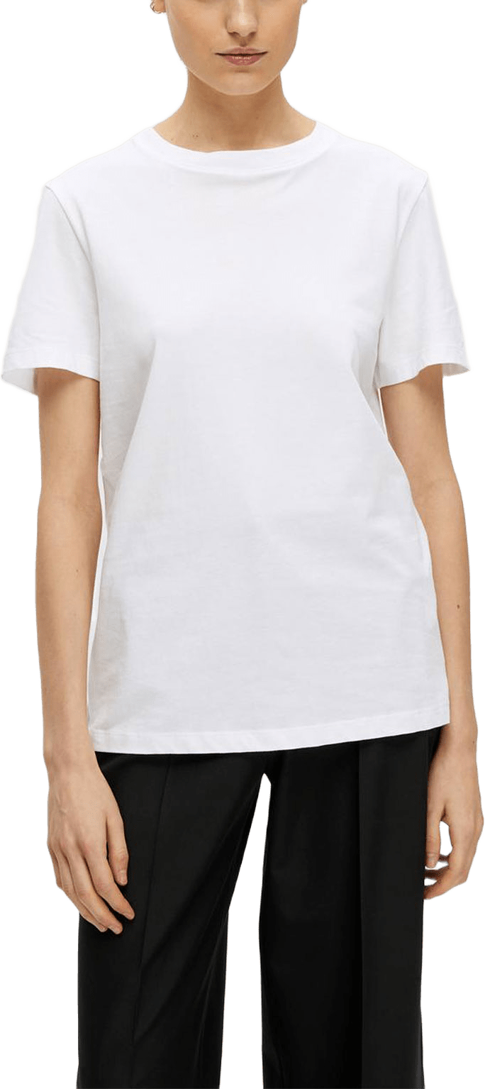 Slfmyessential Ss O-Neck Tee, från Selected Femme, i färgen Bright White.