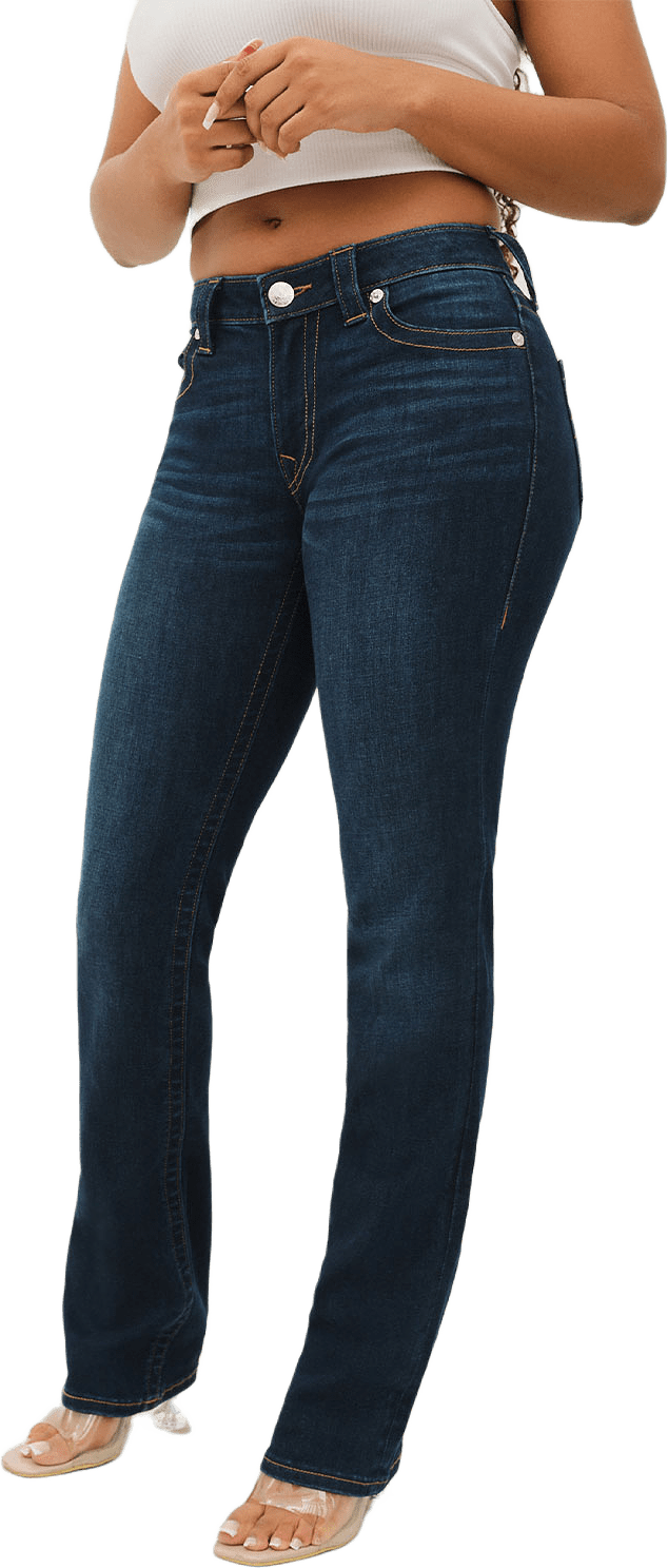 Billie Mid Rise Straight Jeans, från True Religion, i färgen Indigo Upgrade.