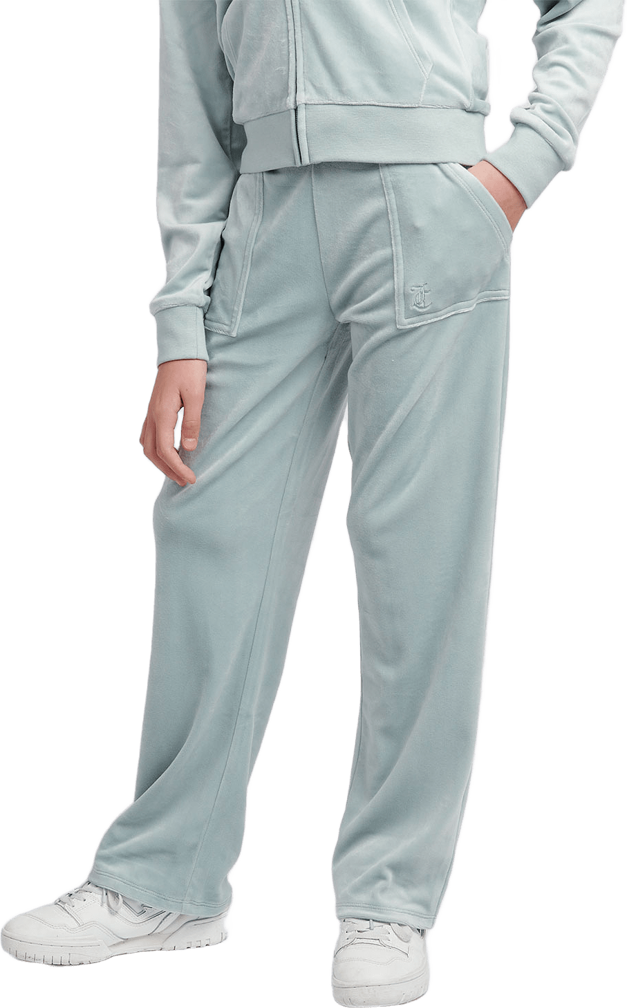 Trousers Tonal Embro Velour Patch Pocket Wide Leg