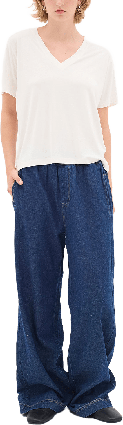 RubinaIW Pullon Pants, från Inwear, i färgen Blue Denim.