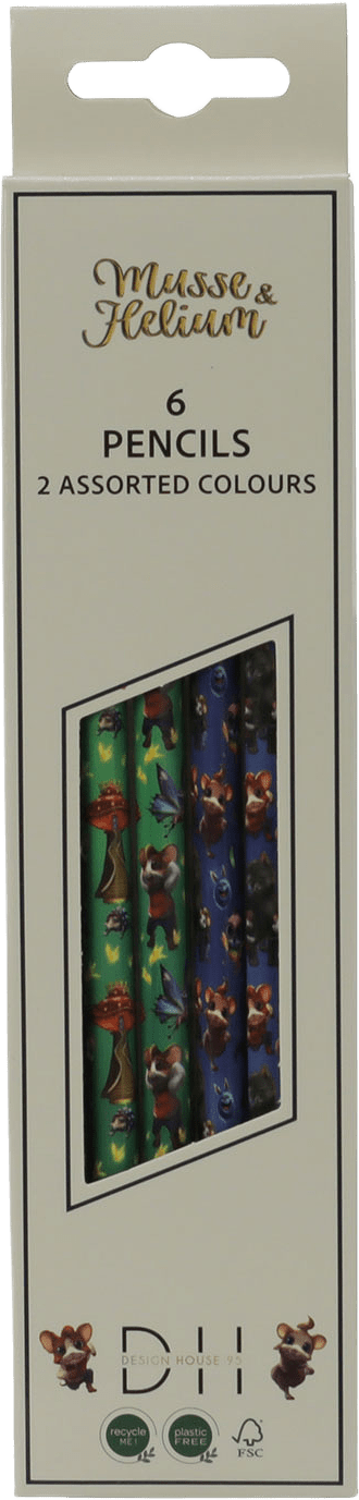 Musse & Helium Blyertspennor 6-pack, från Hedlunds, i färgen Multicolor.