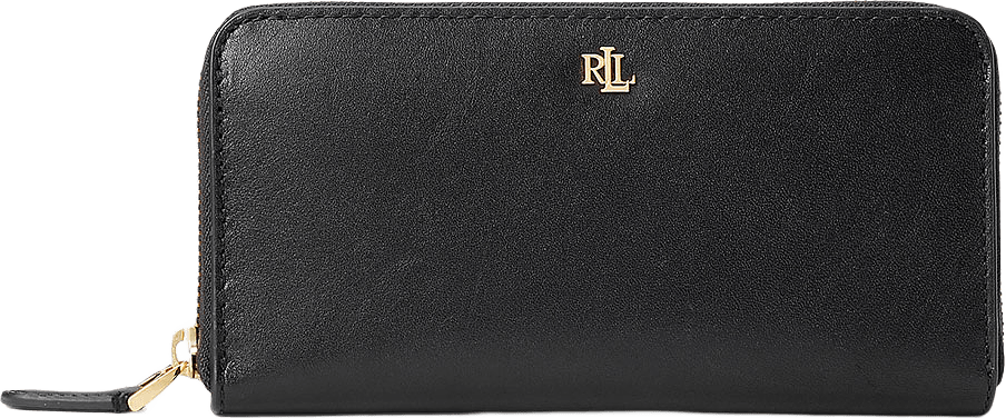 Leather Continental Wallet, från Lauren Ralph Lauren, i färgen Black.