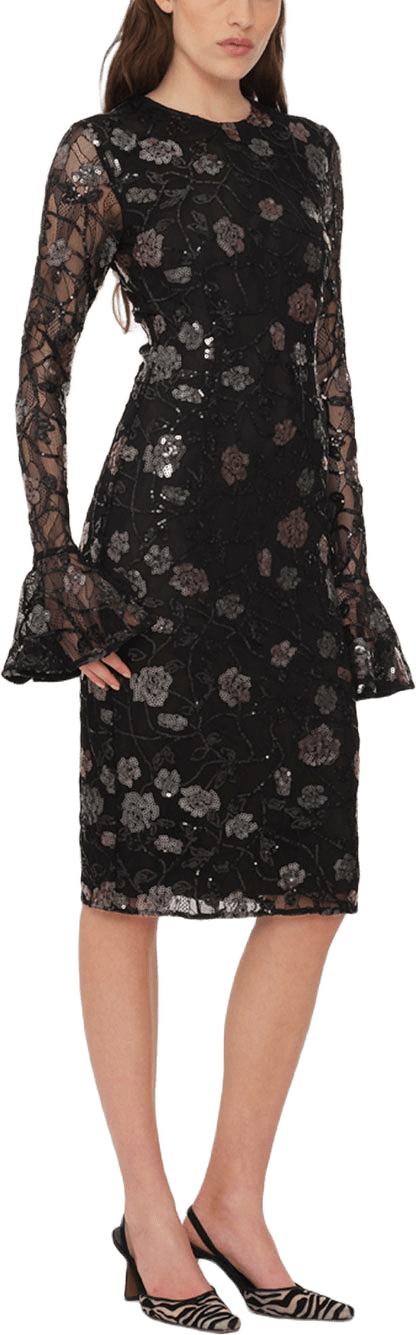 Lace Fitted Midi Dress