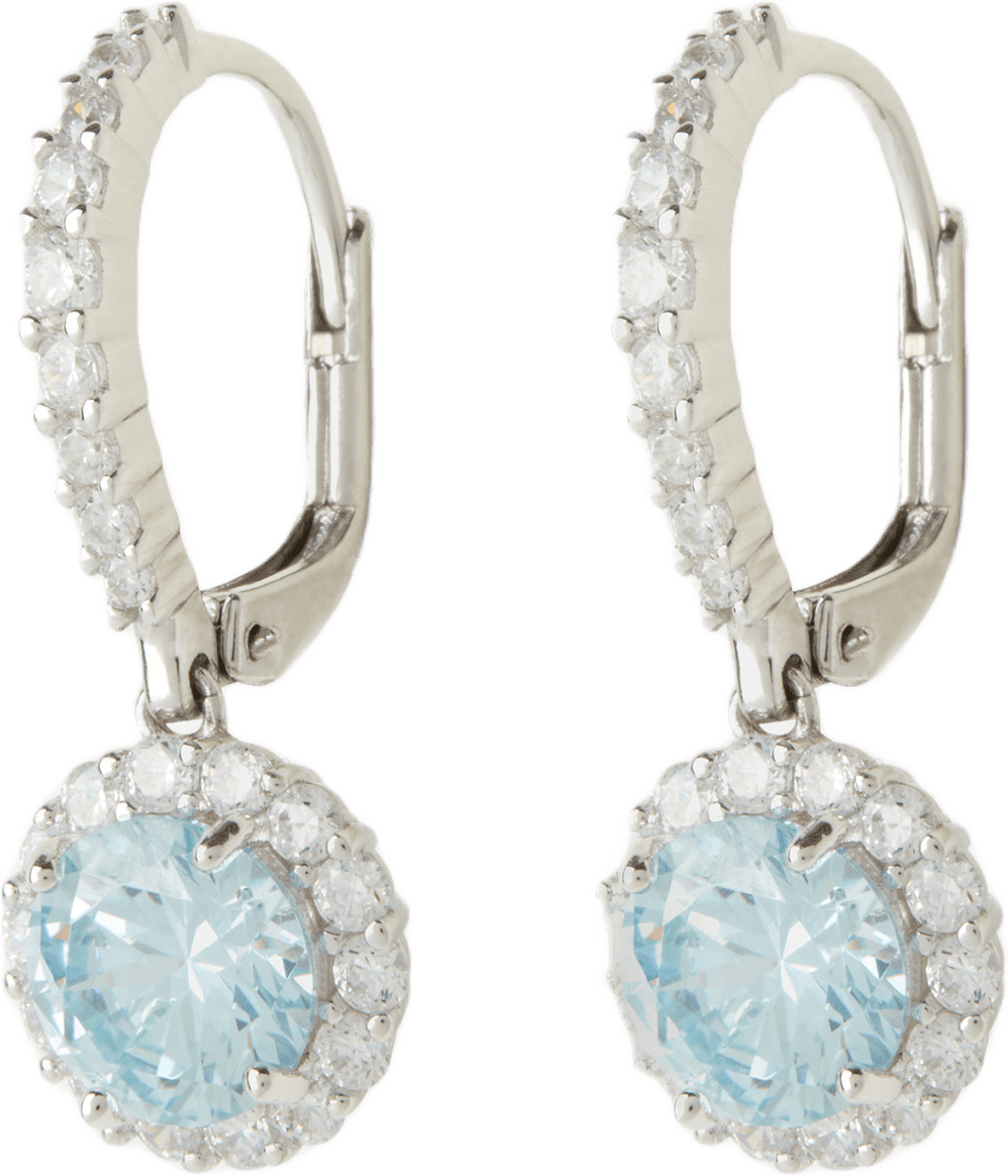 Örhängen silver Sky Blue, från Sigrid, i färgen Cz-47 Sky Blue.