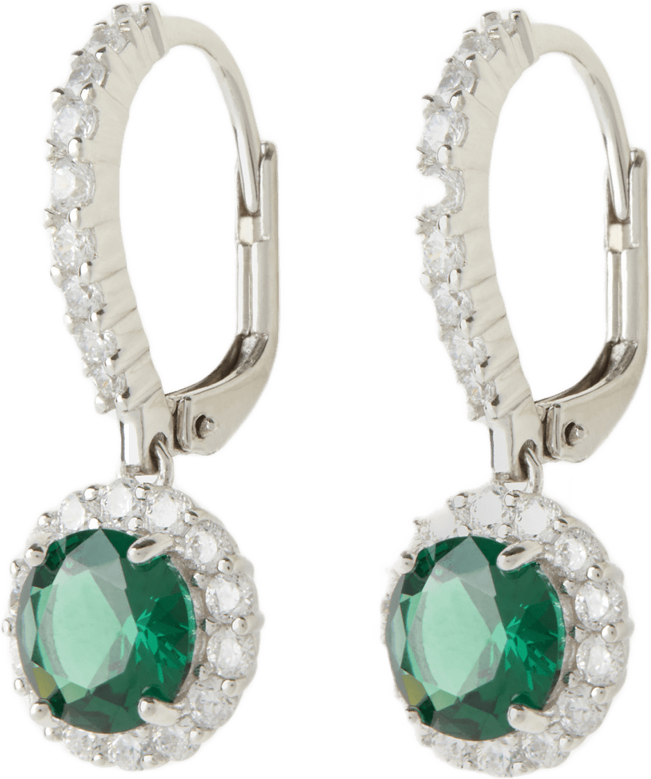 Örhängen silver Emerald Green, från Sigrid, i färgen #102 Emerald.