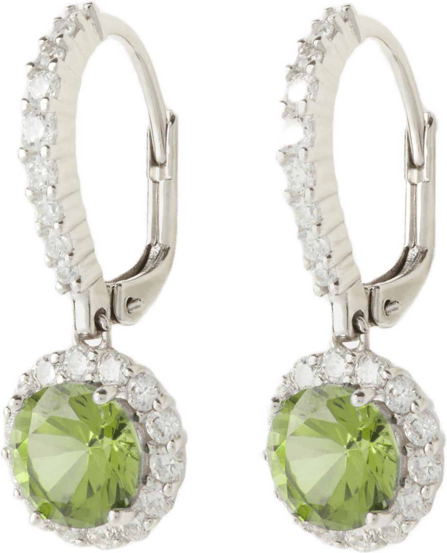 Örhängen silver Apple Green, från Sigrid, i färgen Cz-18 D-apple Green.