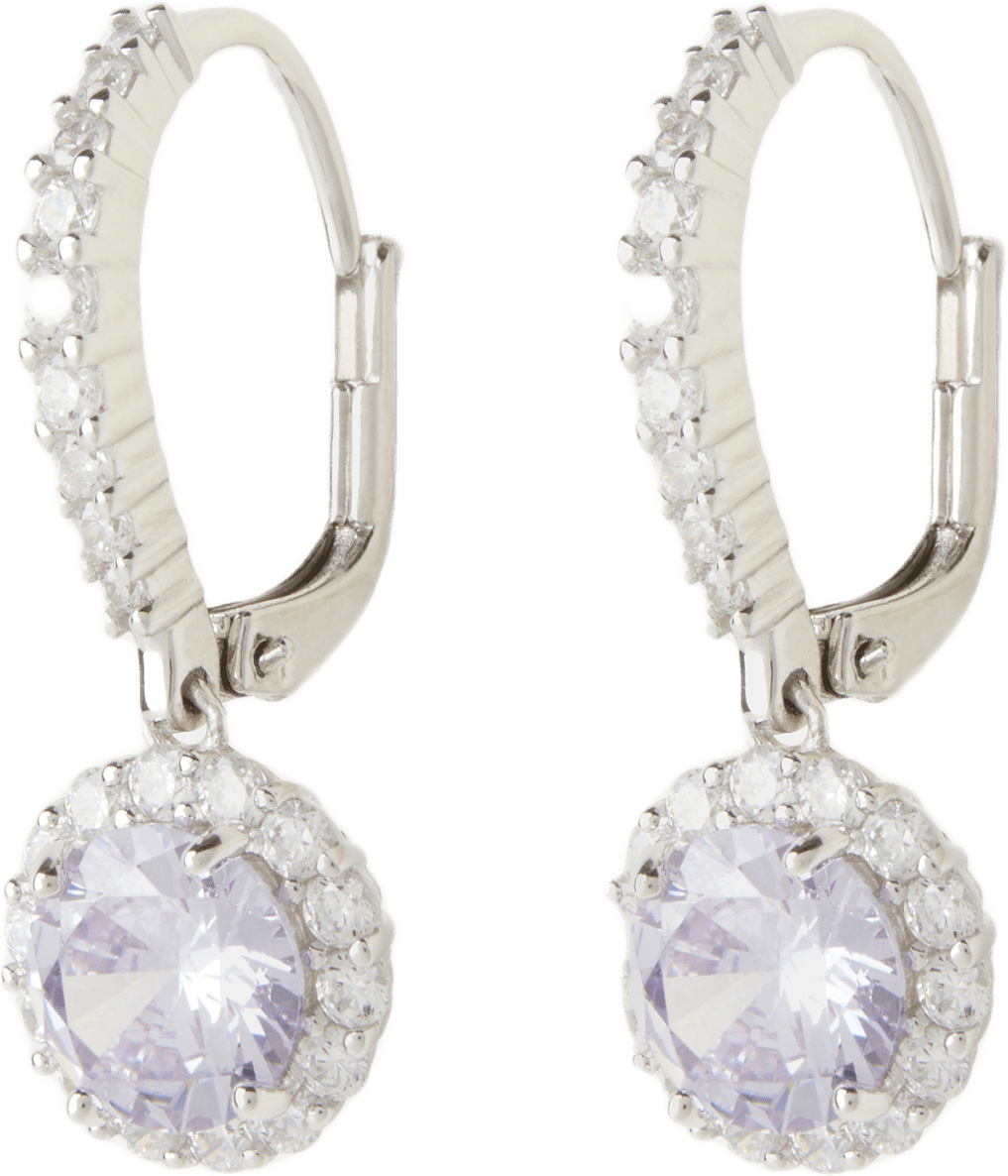 Örhängen silver Purple, från Sigrid, i färgen Cz-06 Lavender.