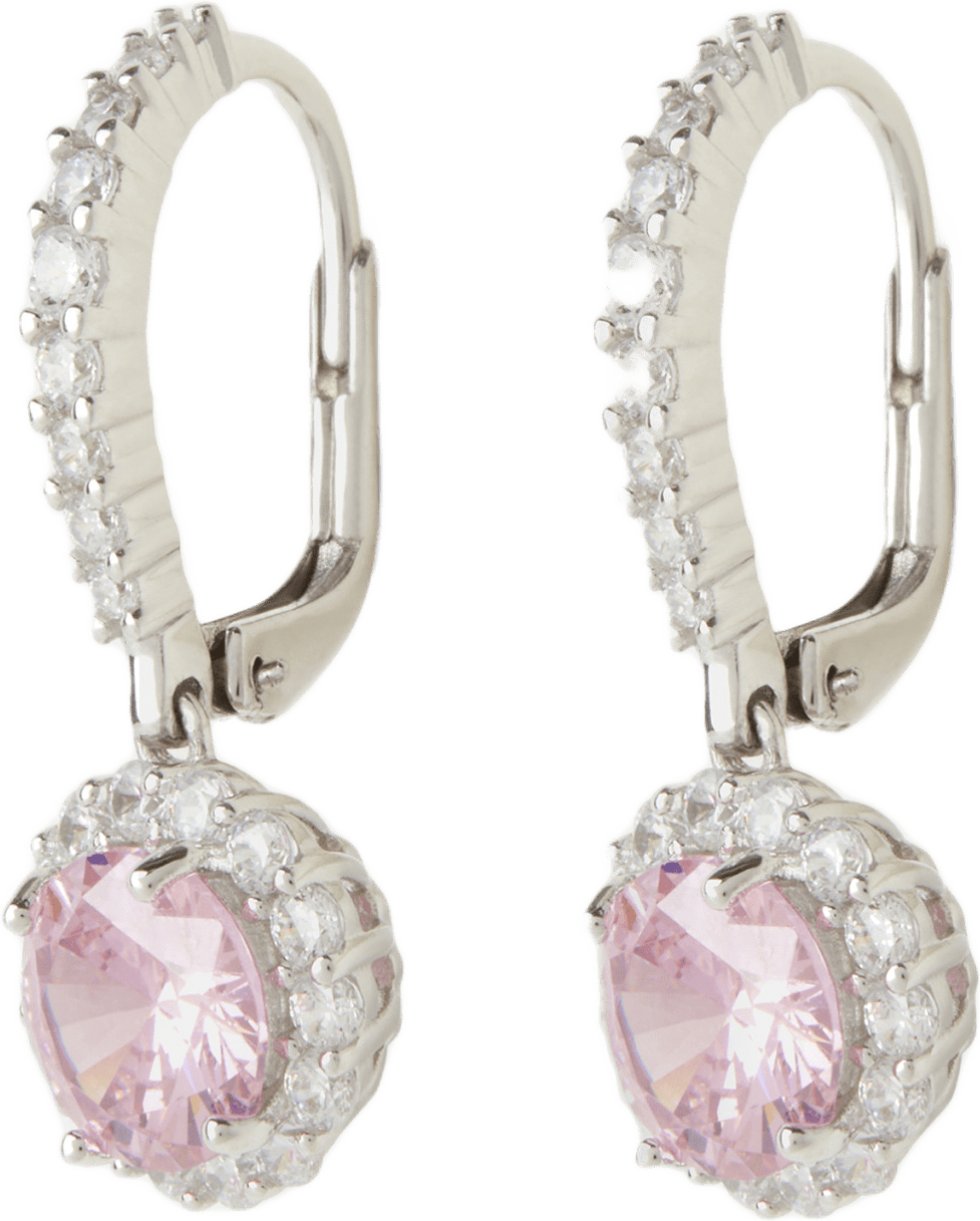 Örhängen silver Pink, från Sigrid, i färgen Cz-1 Pink.