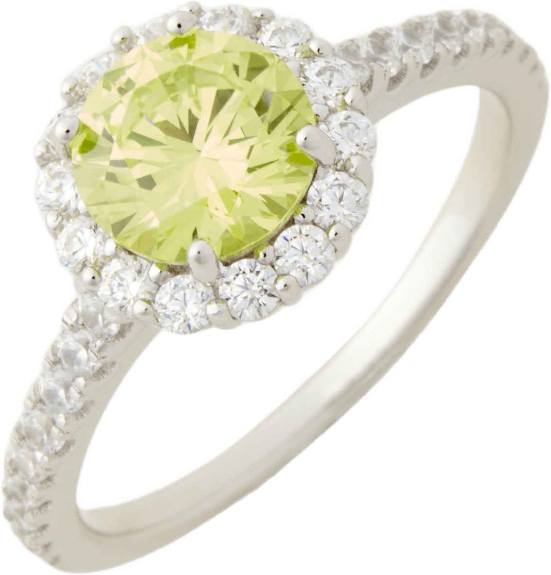 Ring silver Apple Green, från Sigrid, i färgen Cz-18 D-apple Green.