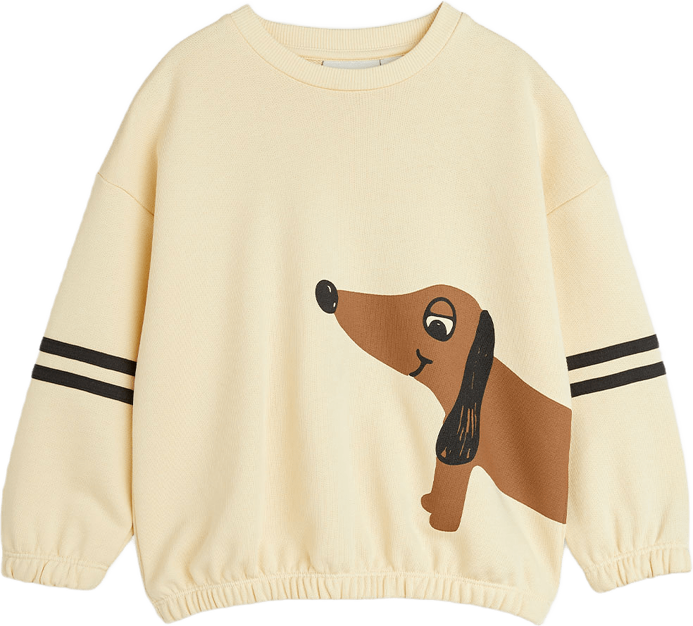 Dog Stripe Sweatshirt, från Mini Rodini, i färgen Beige.