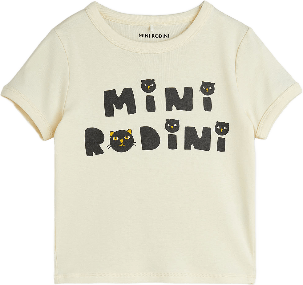 Mini Rodini Cats T-shirt, från Mini Rodini, i färgen Offwhite.