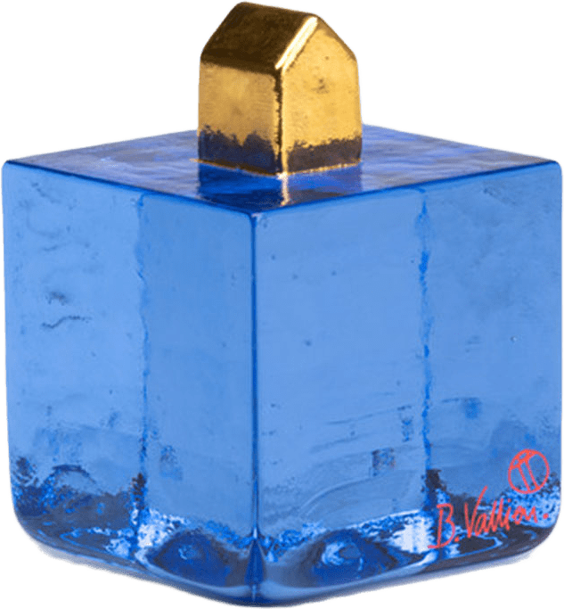 Fortress Cube Blå/Guld Bv Ac-23, från Kosta Boda, i färgen Blue.